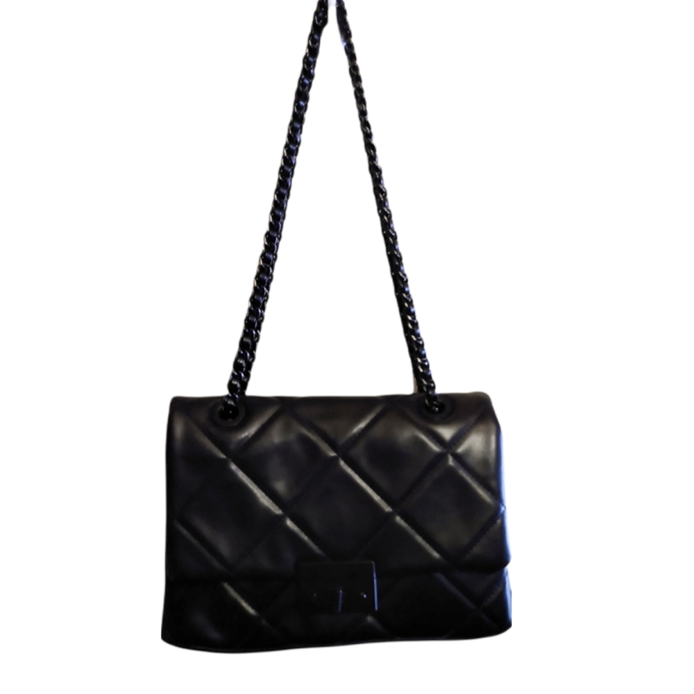Aldo Womens Aloja Quilted Adjustable Strap Crossbody Bag Black purse